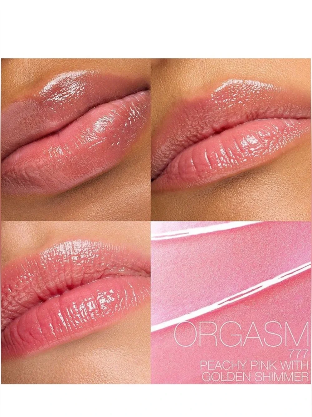 NARS Full Size Afterglow Lip Balm 777 Orgasm, Peachy Pink w Gold Shimmer NEW NIB